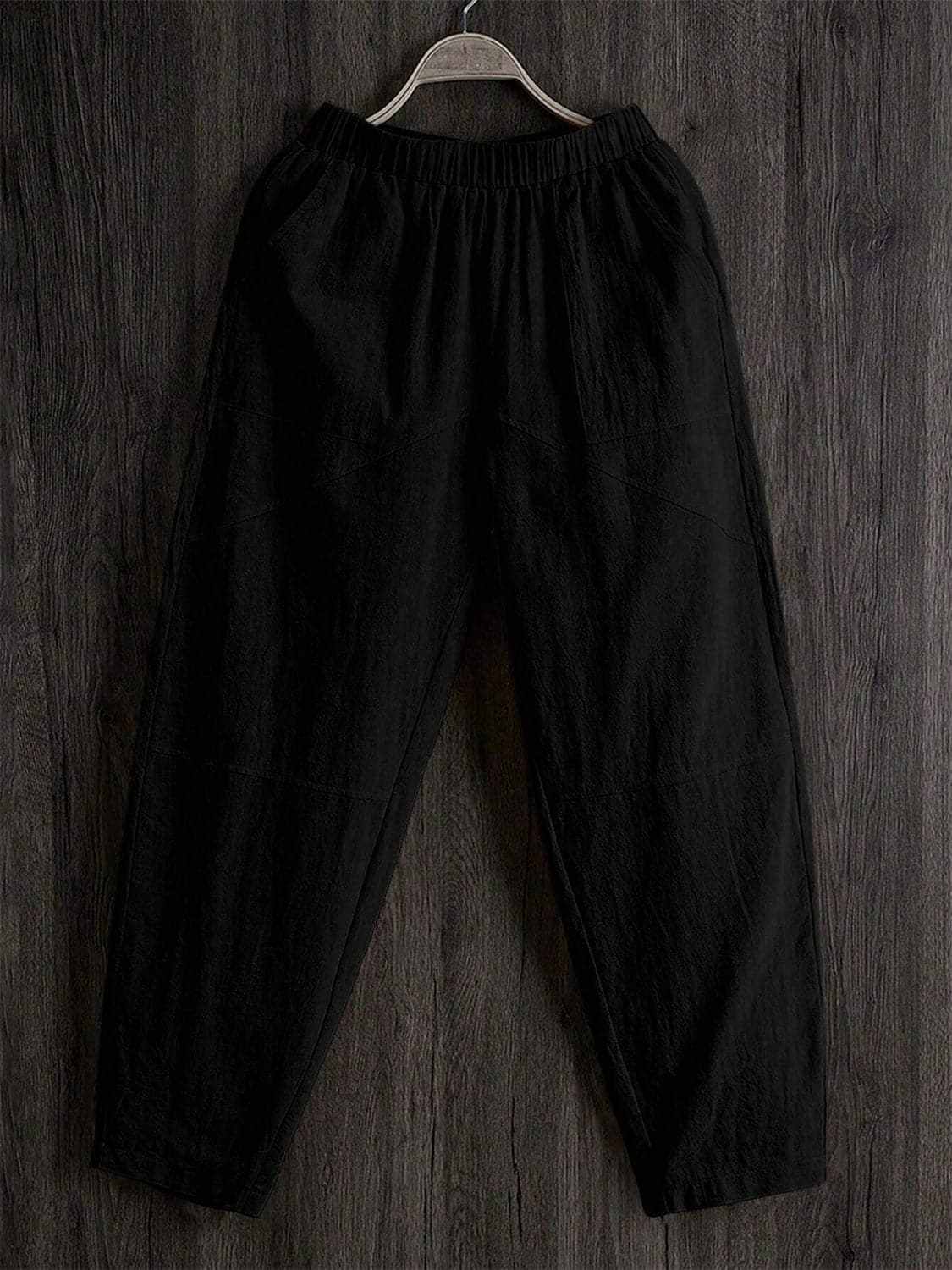 Sheer pocket pants with elastic waist - Love Salve